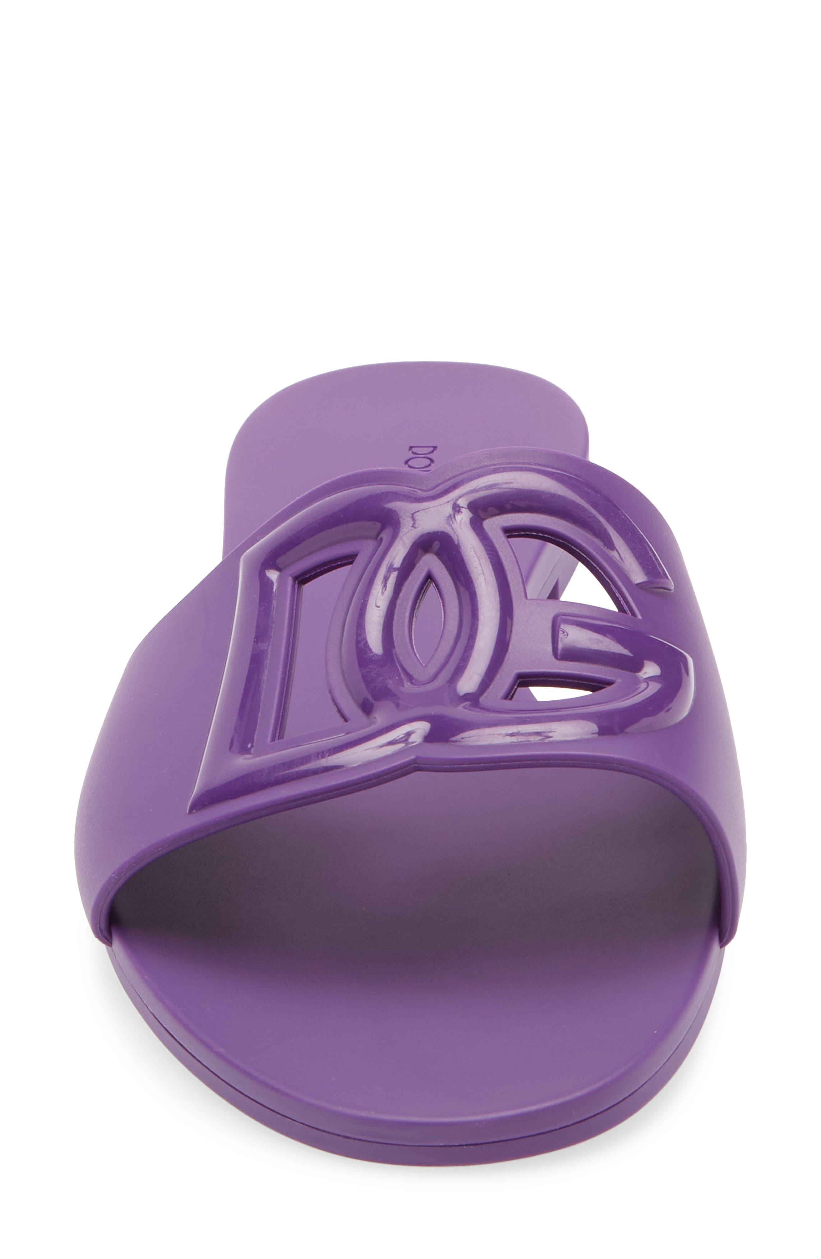 Dolce&Gabbana Bianca Interlock Slide Sandal in 8H438 Viola Brillante 1 at Nordstrom - 4