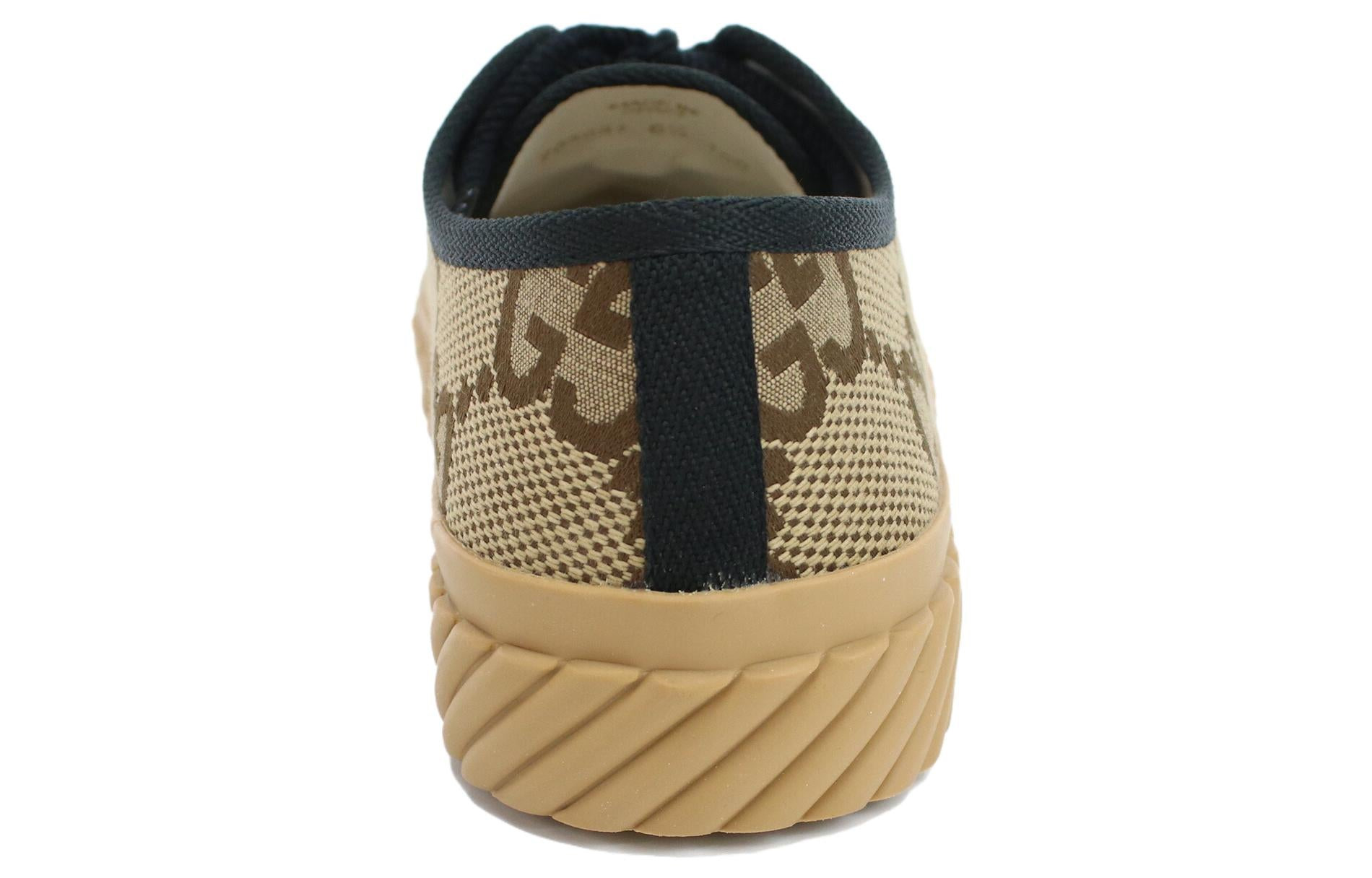 Gucci Maxi GG Lace-Up Sneakers 'Beige Black' 703031-UKOH0-2590 - 4