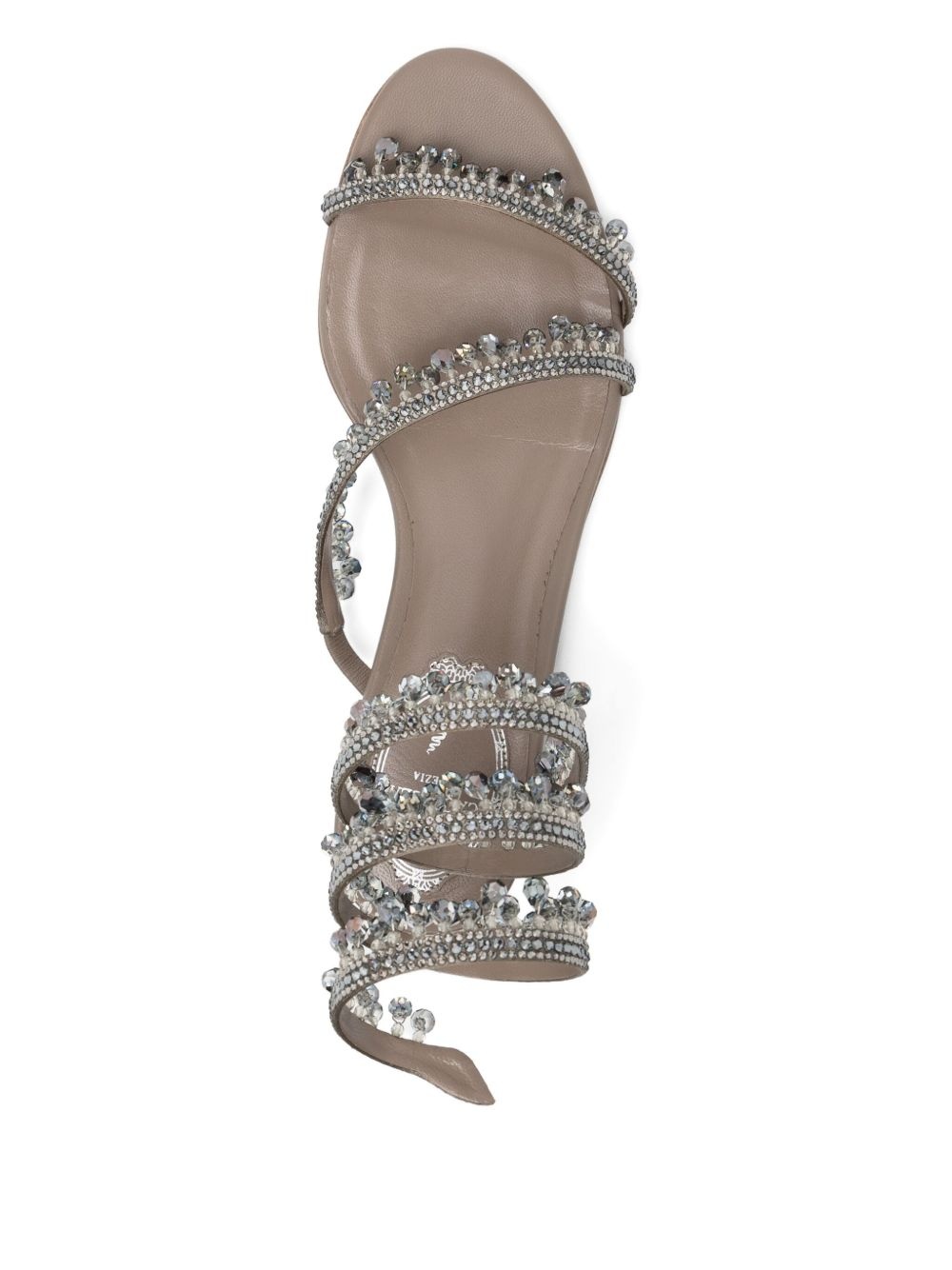 crystal-embellished spiral-wrap sandals - 4