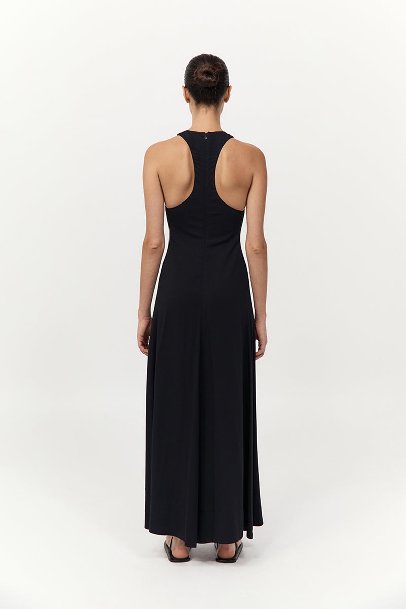 Cut Away Maxi Dress - Black - 6