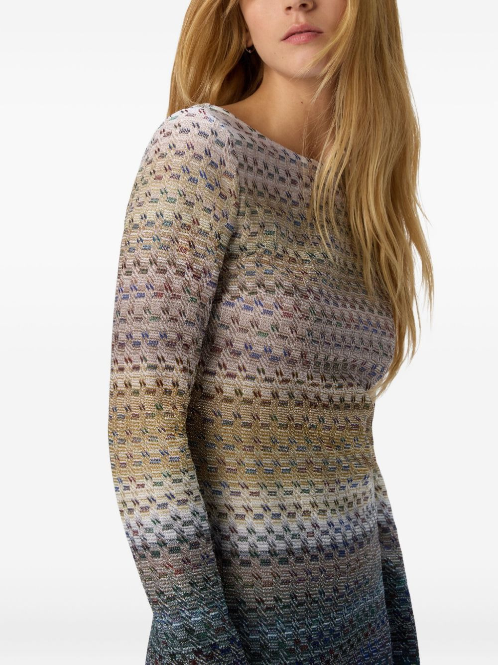 ombre-knit mini dress - 4
