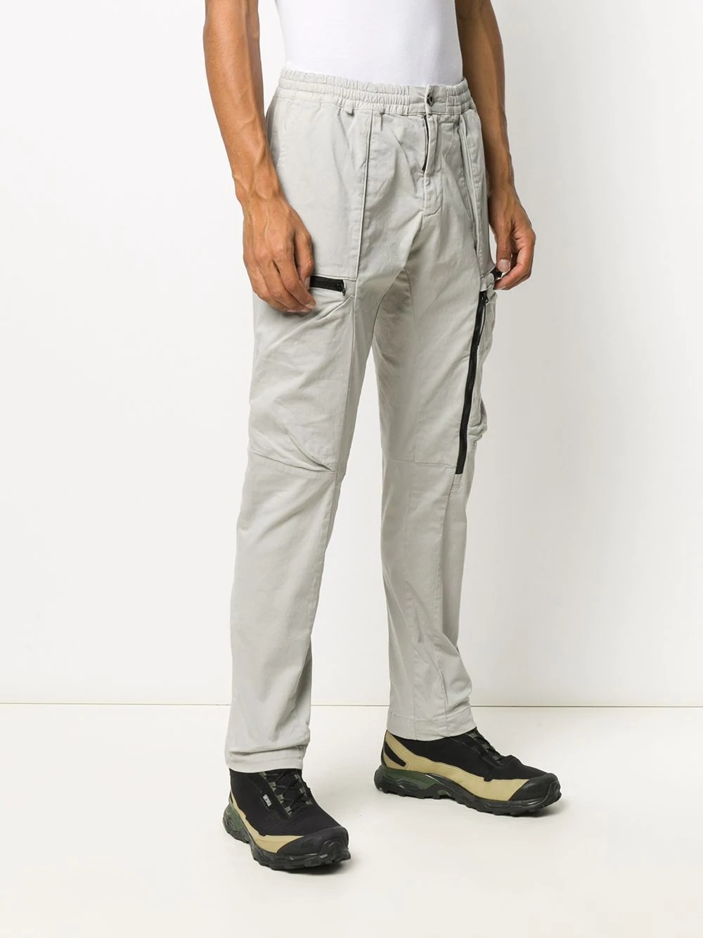 elasticated waist cargo trousers  - 3