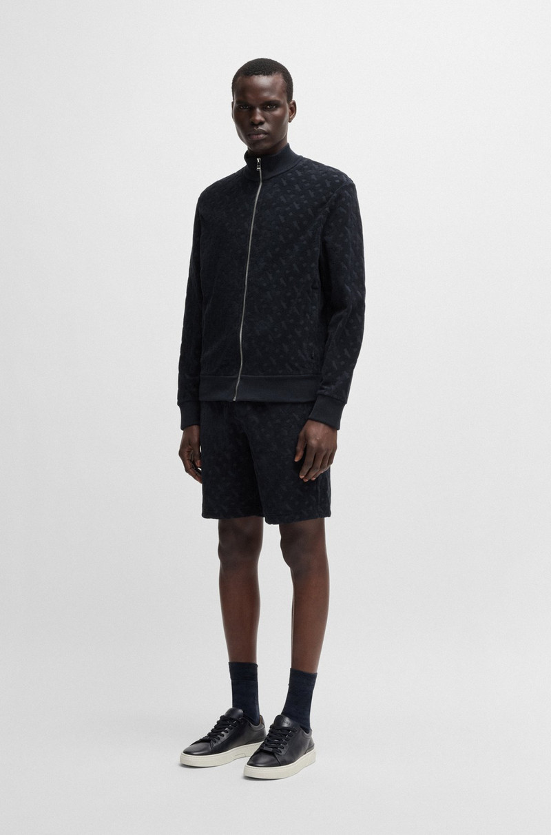 BOSS COTTON SHORTS WITH ALL-OVER MONOGRAM JACQUARD outlook