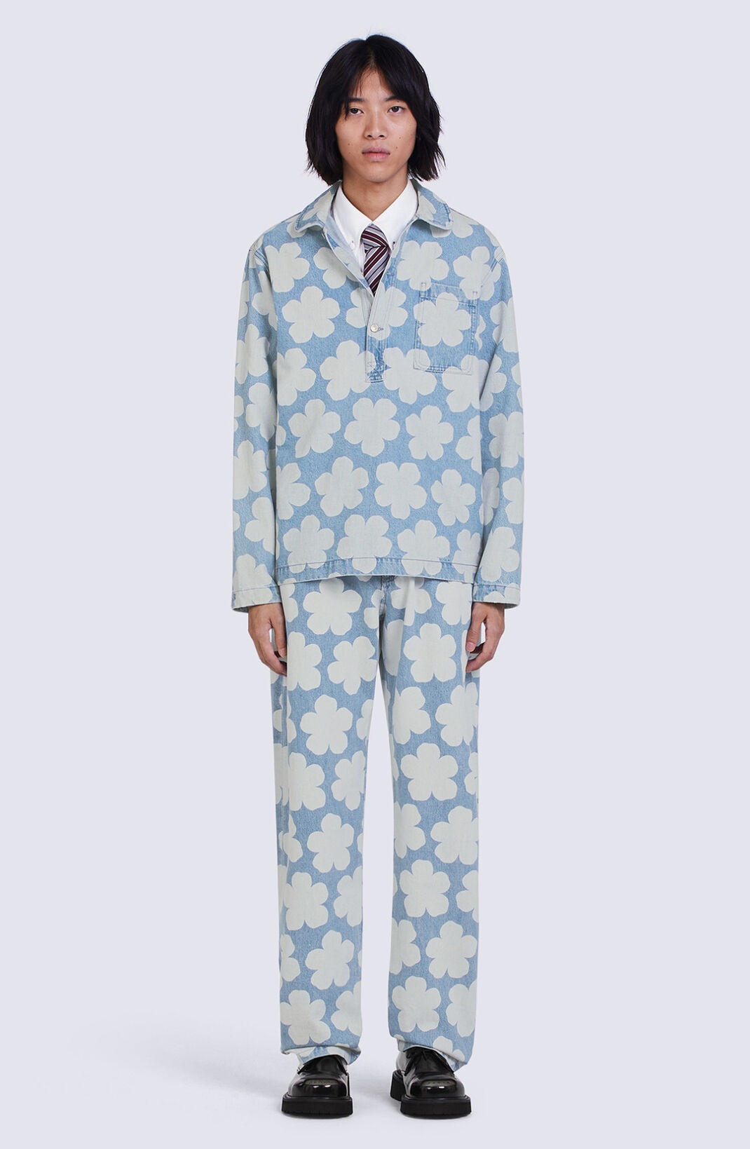'Hana Dots' denim overshirt - 1