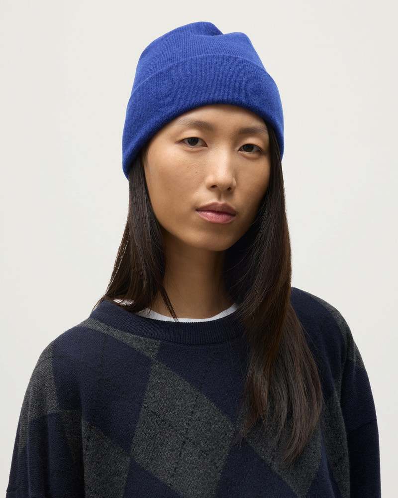 Braemar Blue Cashmere Beanie 1