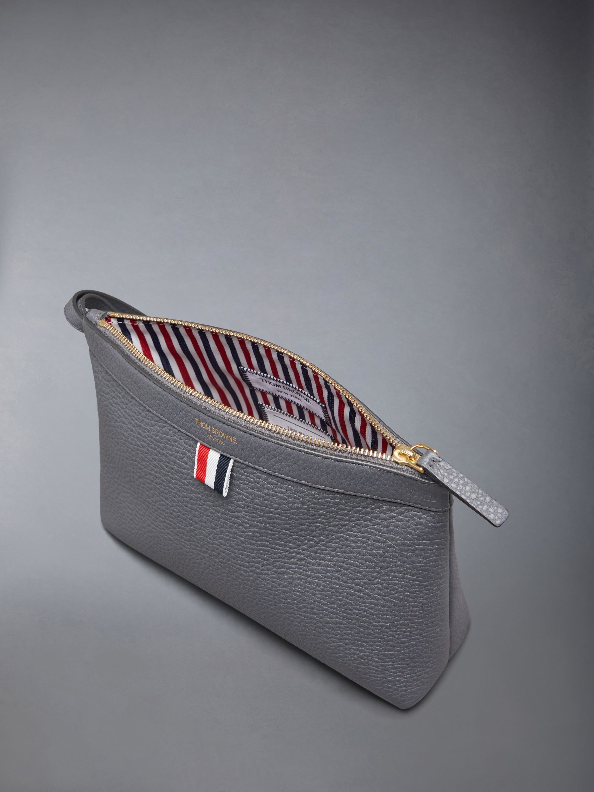 grosgrain-loop leather make-up bag - 5