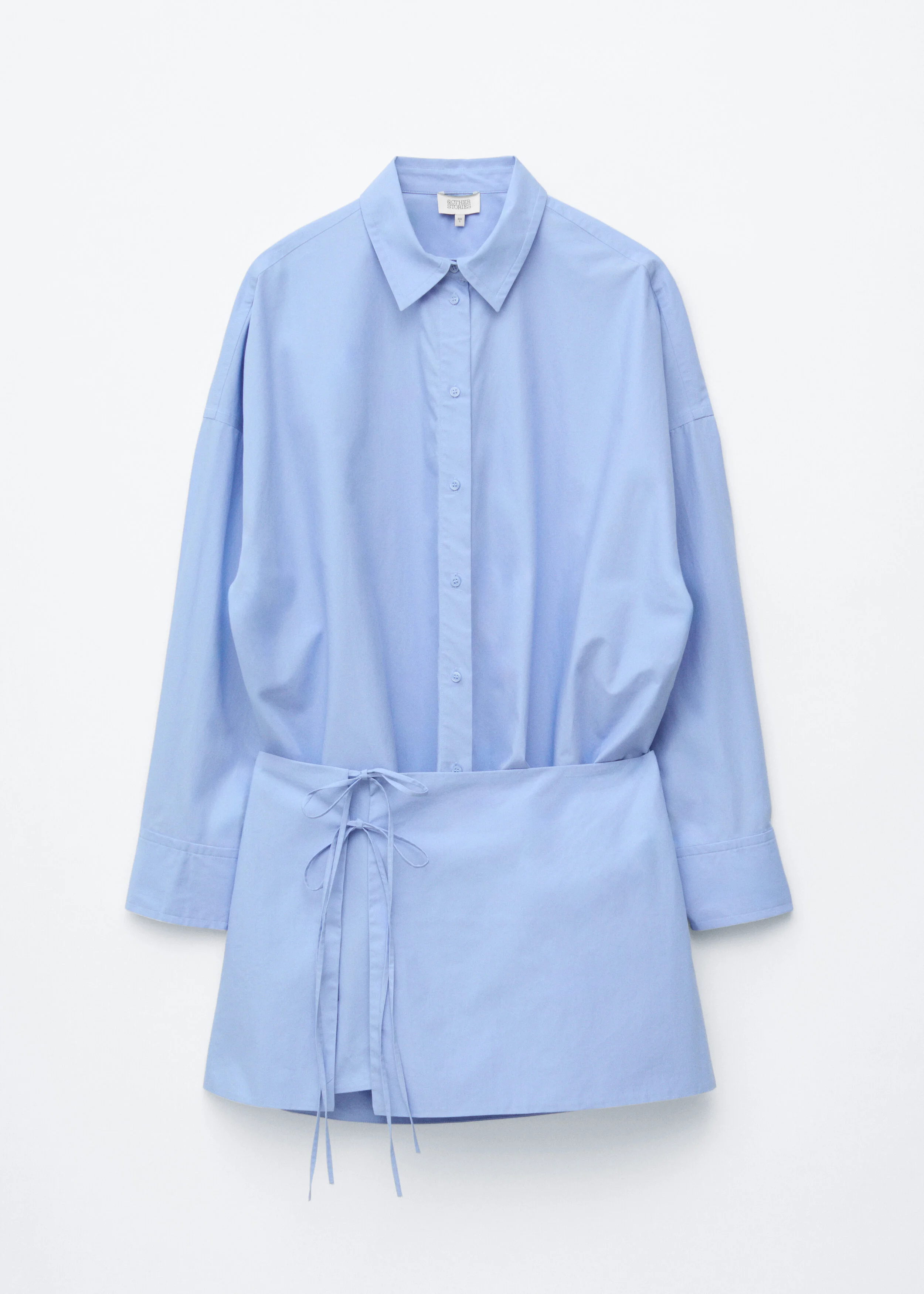 Tie-Detail Mini Shirt Dress - 1