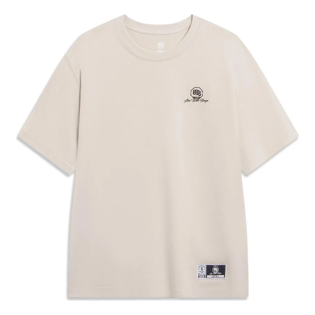 Li-Ning BadFive Live With Hoops Graphic T-shirt 'Beige' AHST281-3 - 1