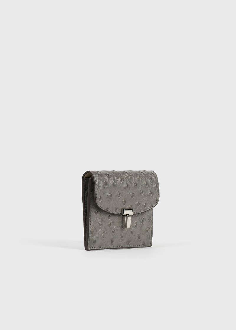 T-lock ostrich-embossed cardholder grey 3