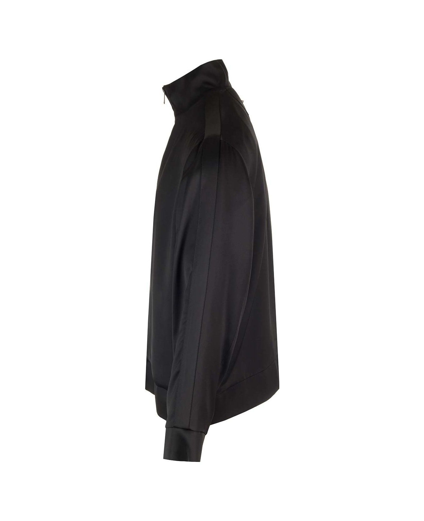 Black Enver Satin Acetate Jacket - 3