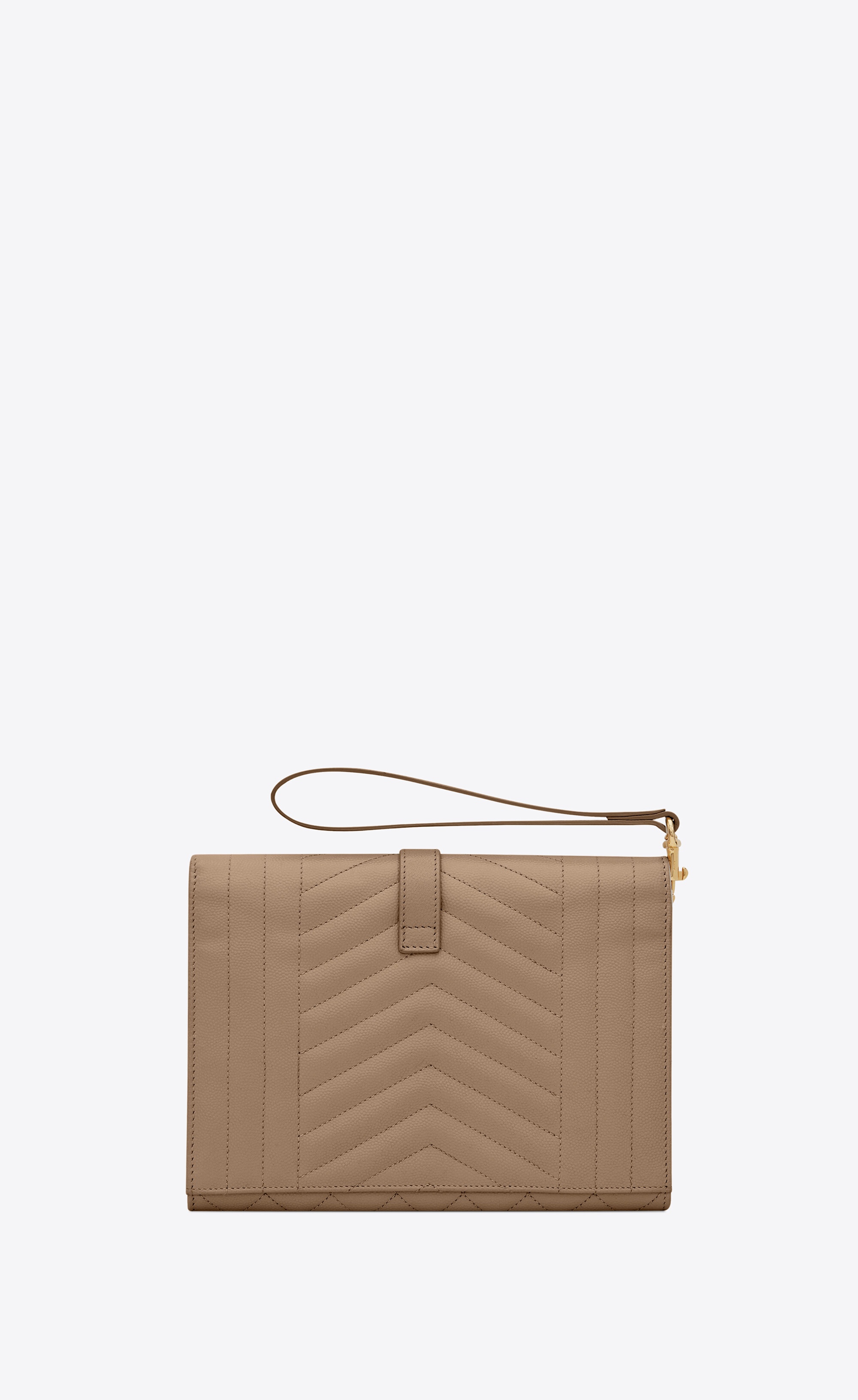 envelope flap pouch in mix matelassé grain de poudre embossed leather - 4