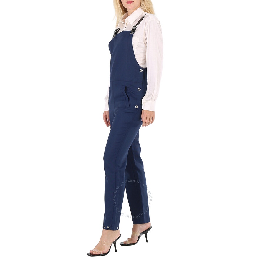 Burberry Ladies Dark Canvas Blue Square-Neck Slim-Cut Dungarees - 5