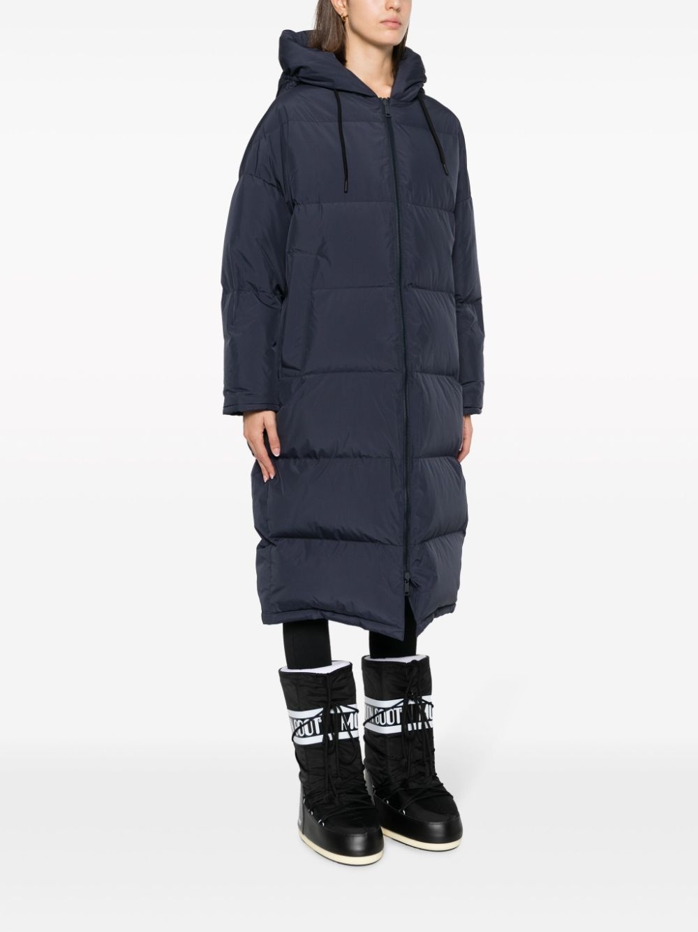 hooded feather-padded coat - 3