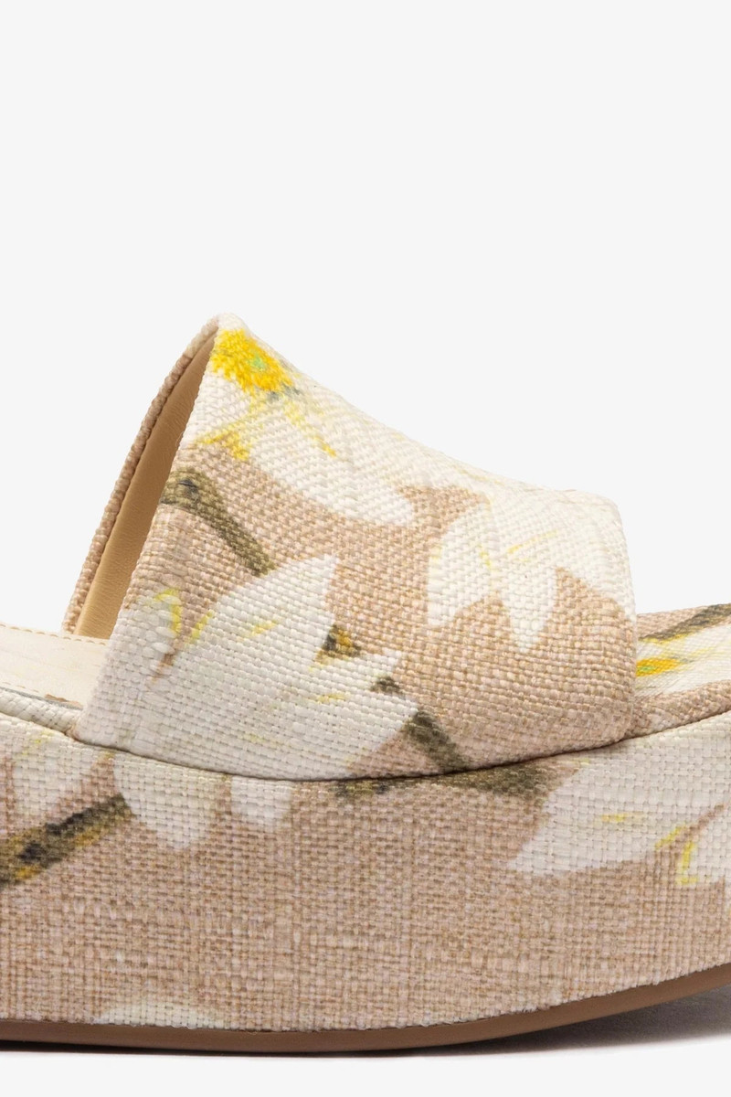 Alex Flatform Mule In Beige Printed Raffia 4