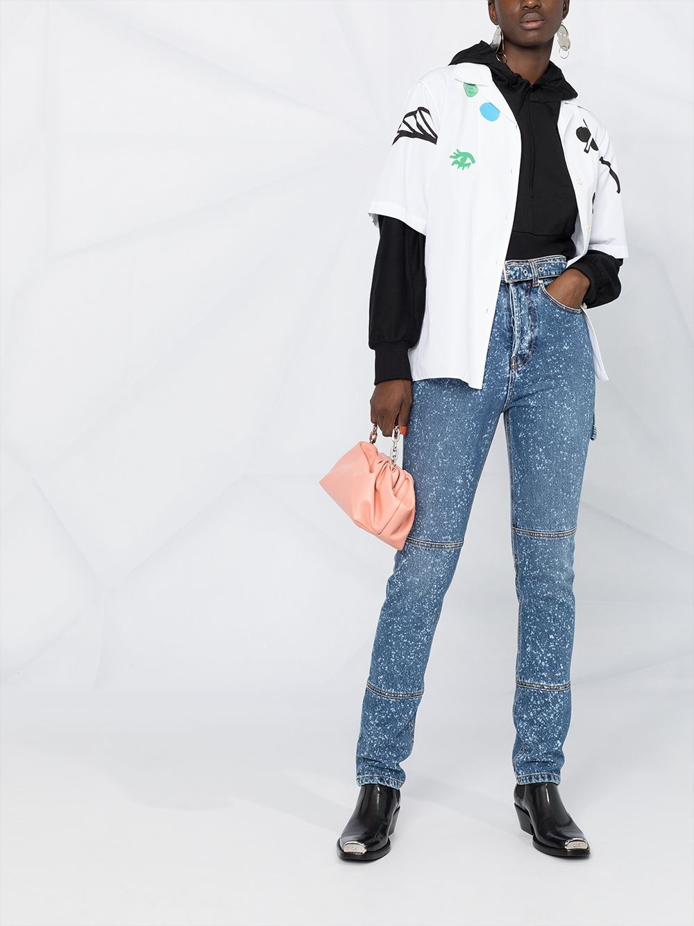 paint-splattered slim-fit jeans - 2