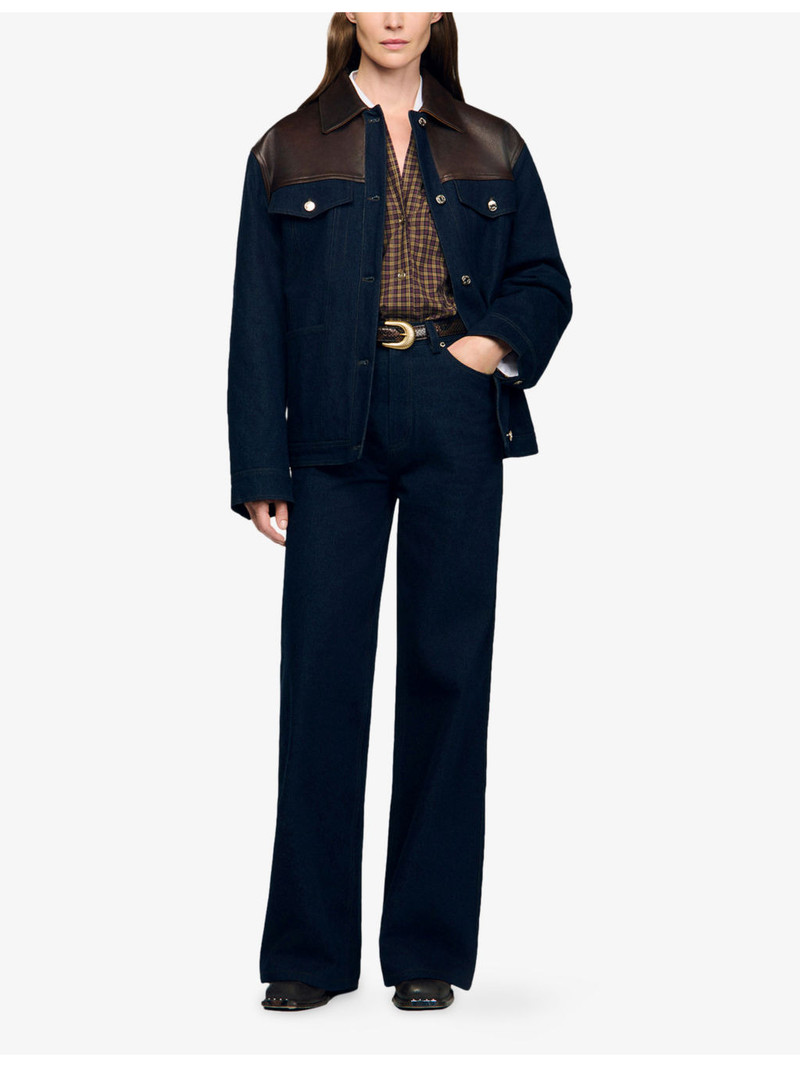 Sandro Raw Wide-Leg Mid-Rise Jeans outlook