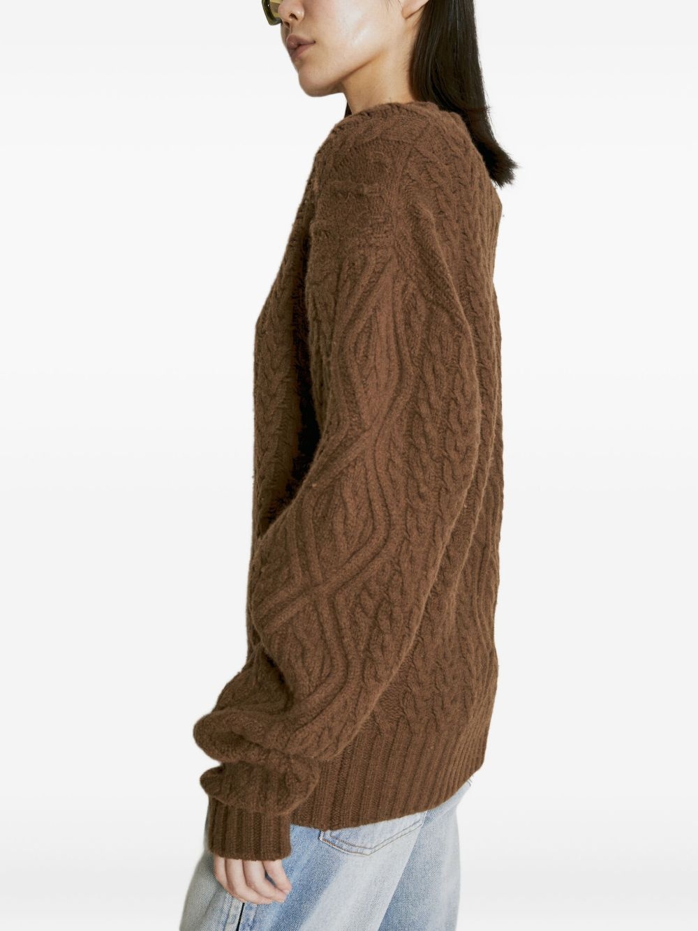 cable-knit wool sweat - 3