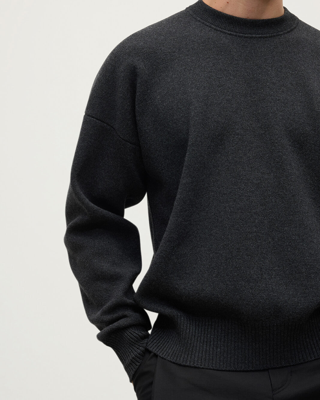 Relaxed Milano Stitch Grey Jumper - 5