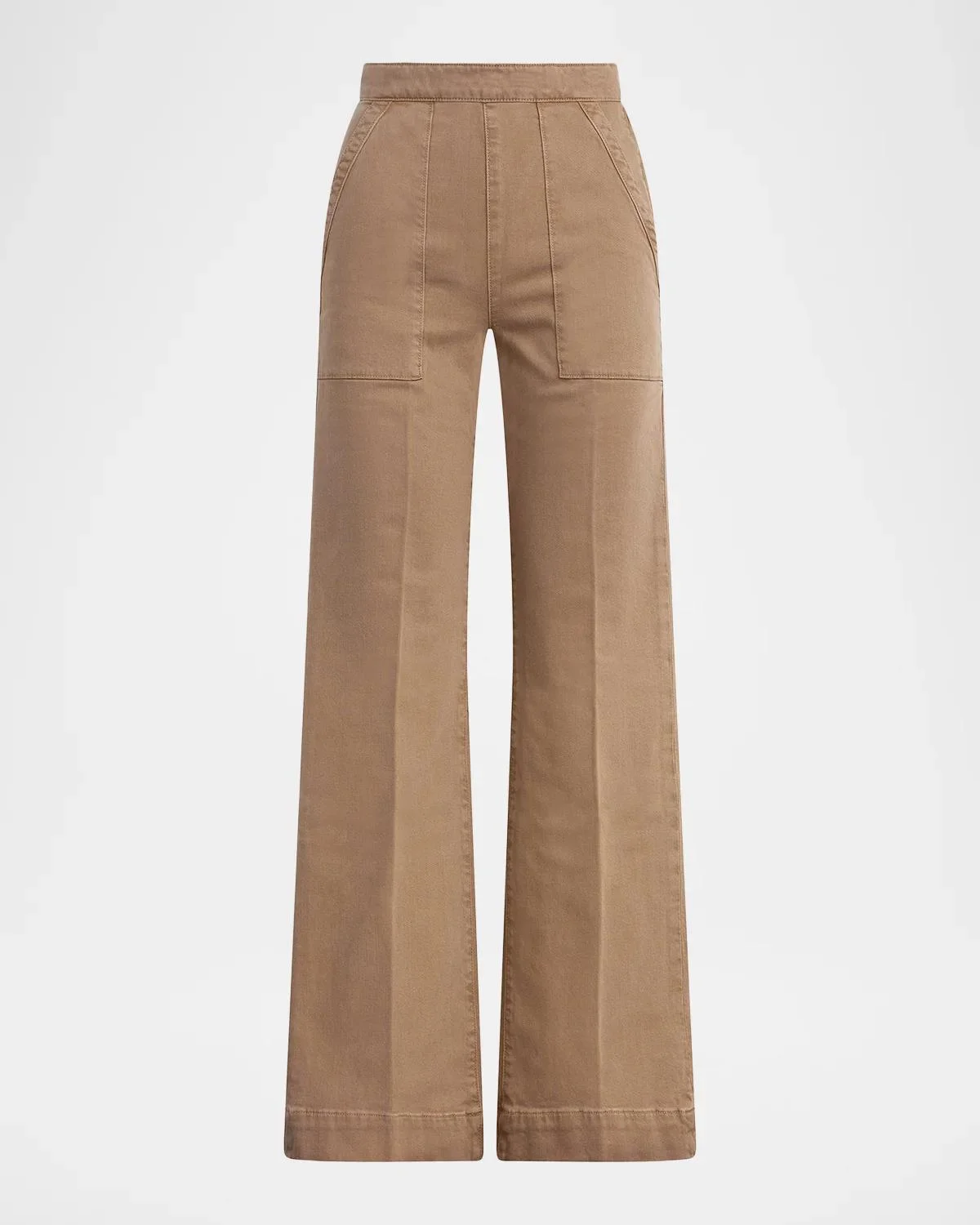 The Side Zip Wide-Leg Stretch Denim Pants - 1
