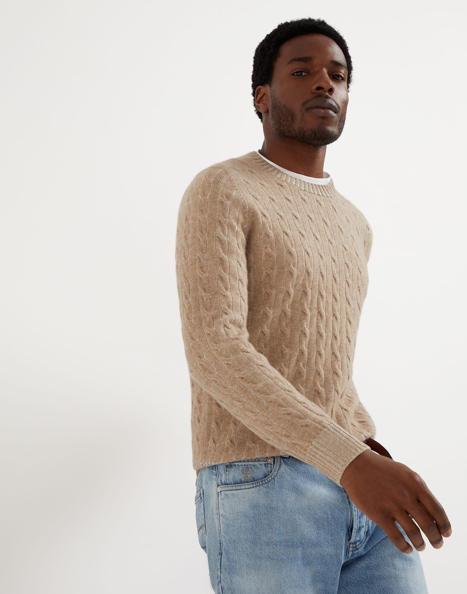 Cashmere vanisé cable knit sweater - 4