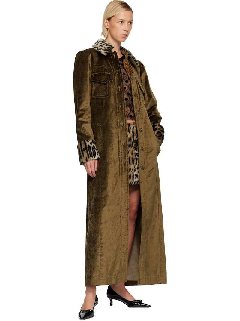 ANNA SUI Beige Velour Coat outlook