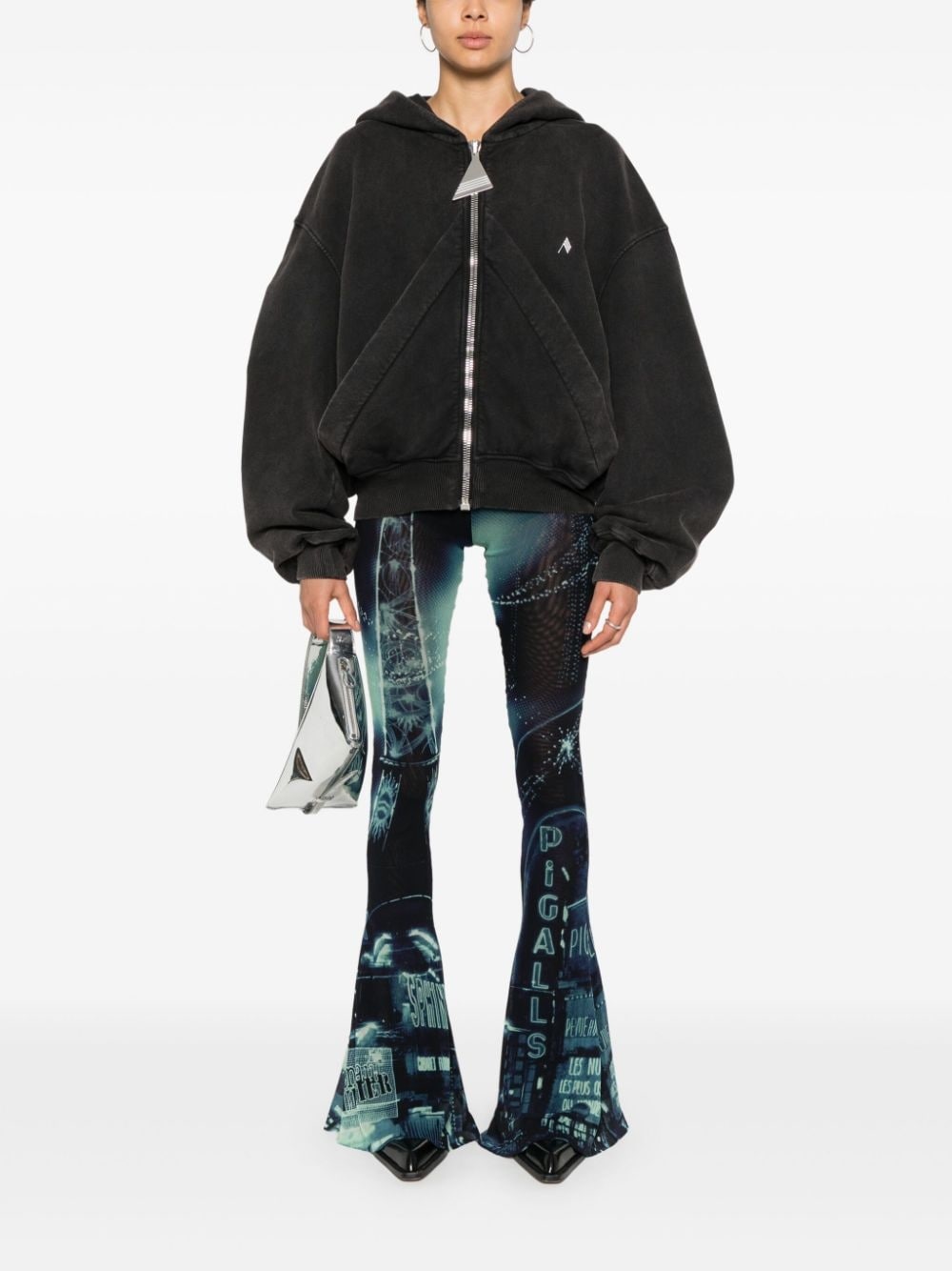 Pigalle-print flared trousers - 2