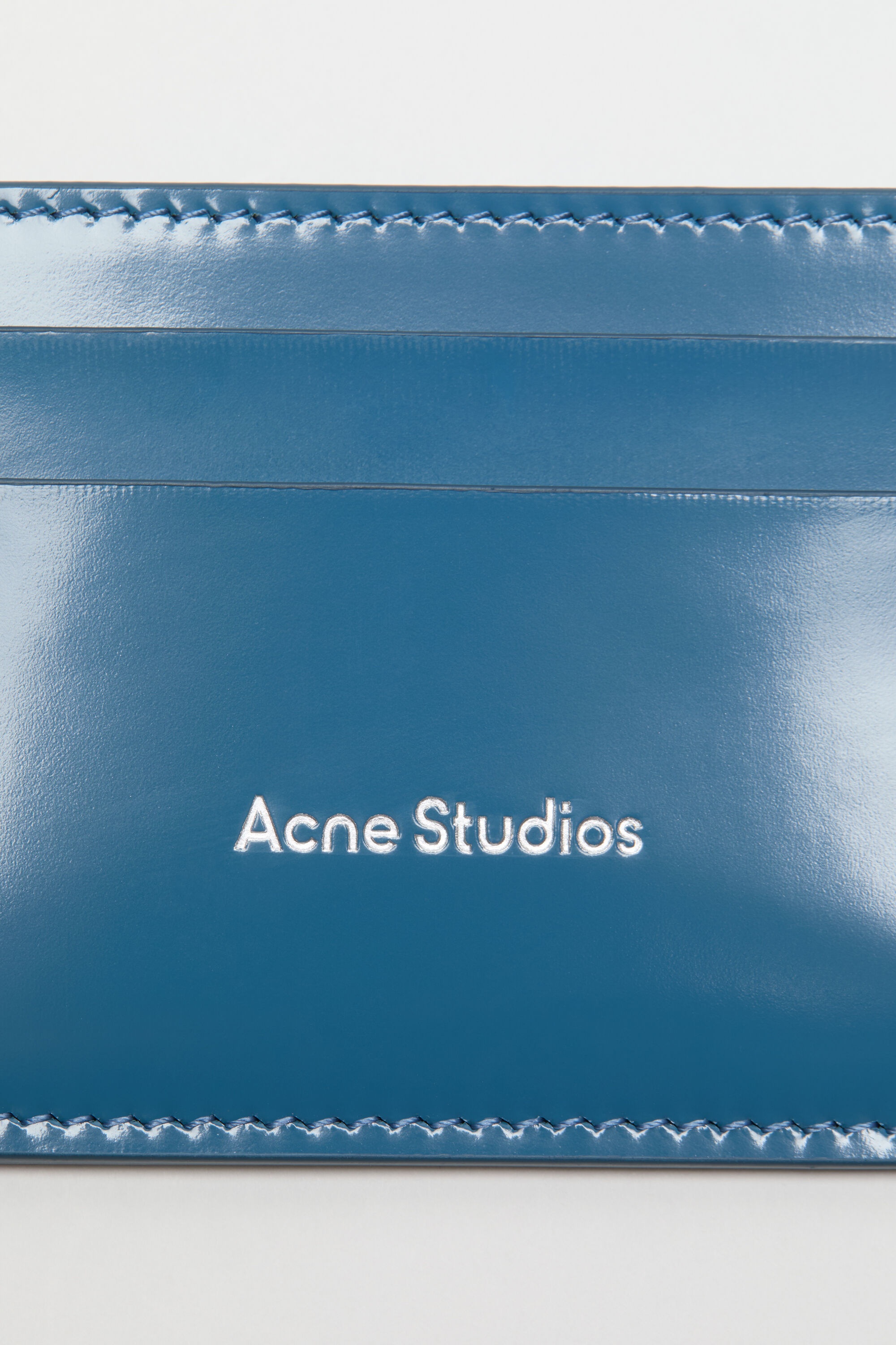 Leather card holder - Denim blue - 5