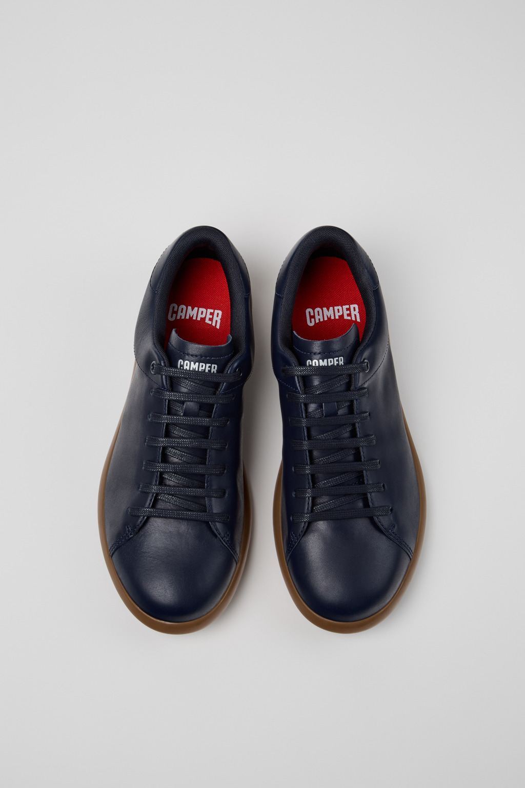 Blue Leather Sneakers for Men. - 4