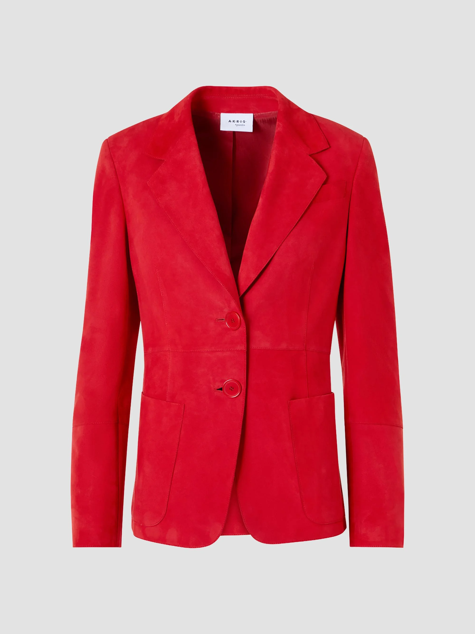 Women's Suede Single-Breasted Blazer - Rusty Red - 1