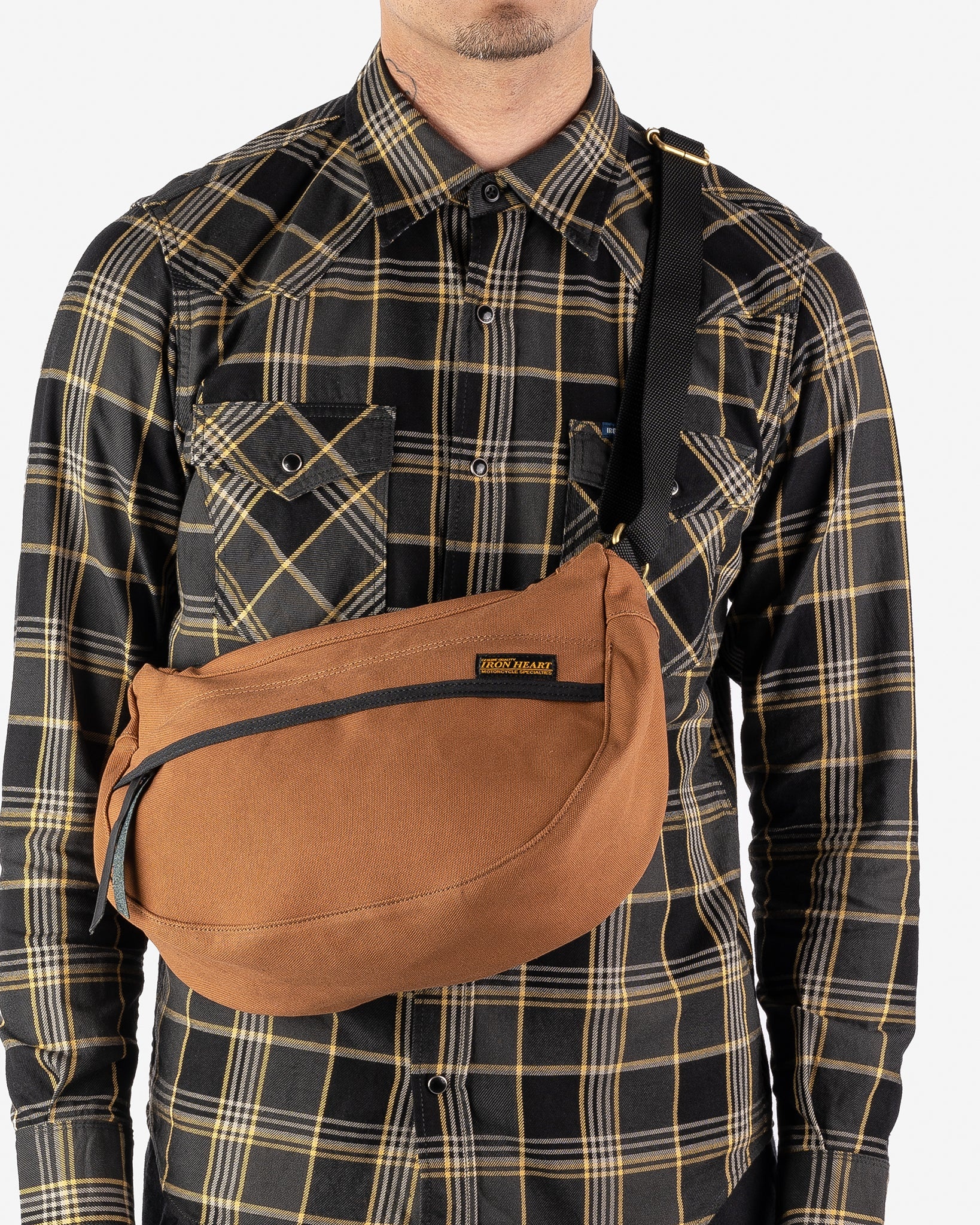 IHE-19-BRN 17oz Duck Small Shoulder Bag - Brown - 2