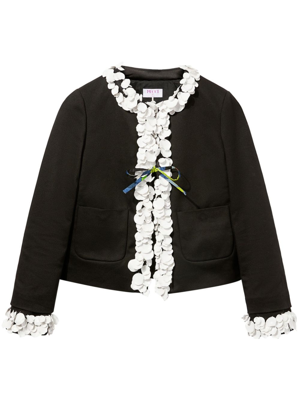 floral-appliquÃ© cotton jacket - 1