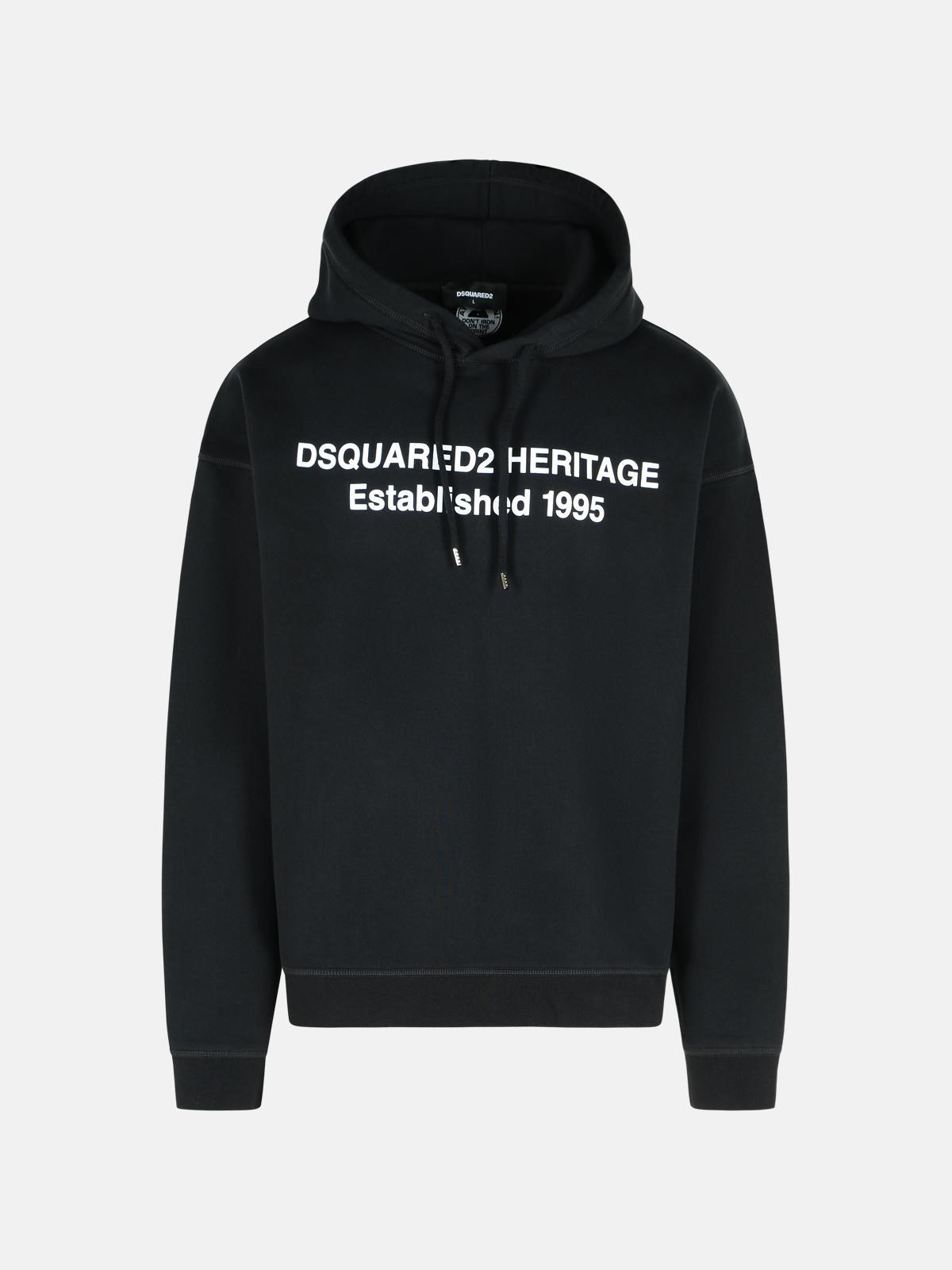 BLACK COTTON SWEATSHIRT - 1