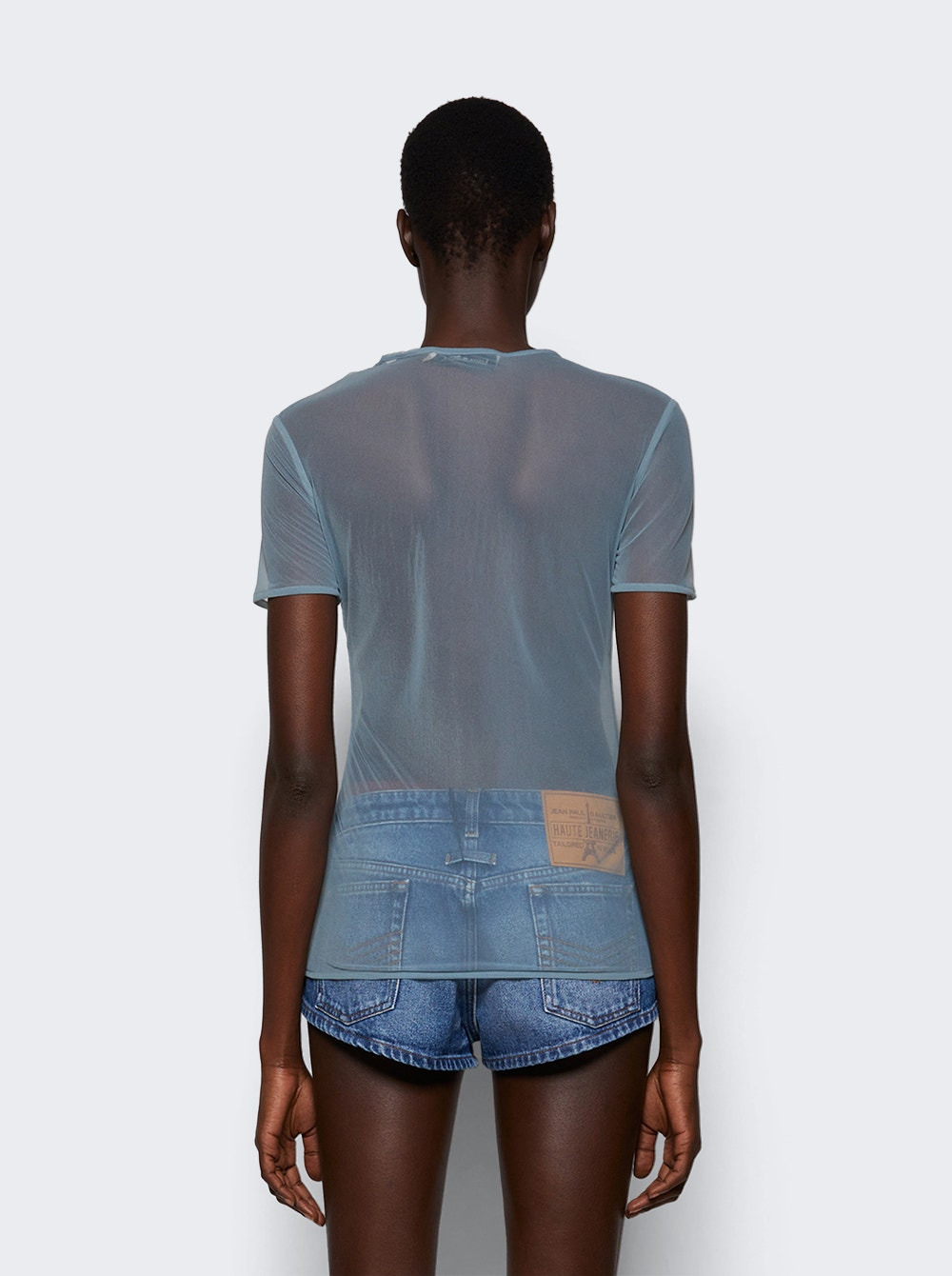 Mesh Crystal T-shirt Blue - 4
