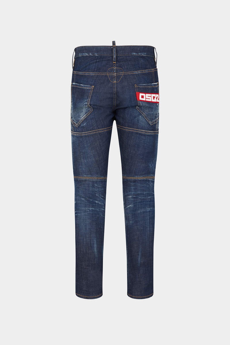DARK CLEAN WASH TIDY BIKER JEANS - 2