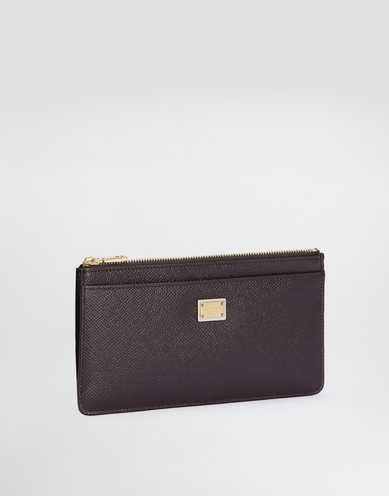 Dolce & Gabbana Large calfskin card holder with branded plate outlook