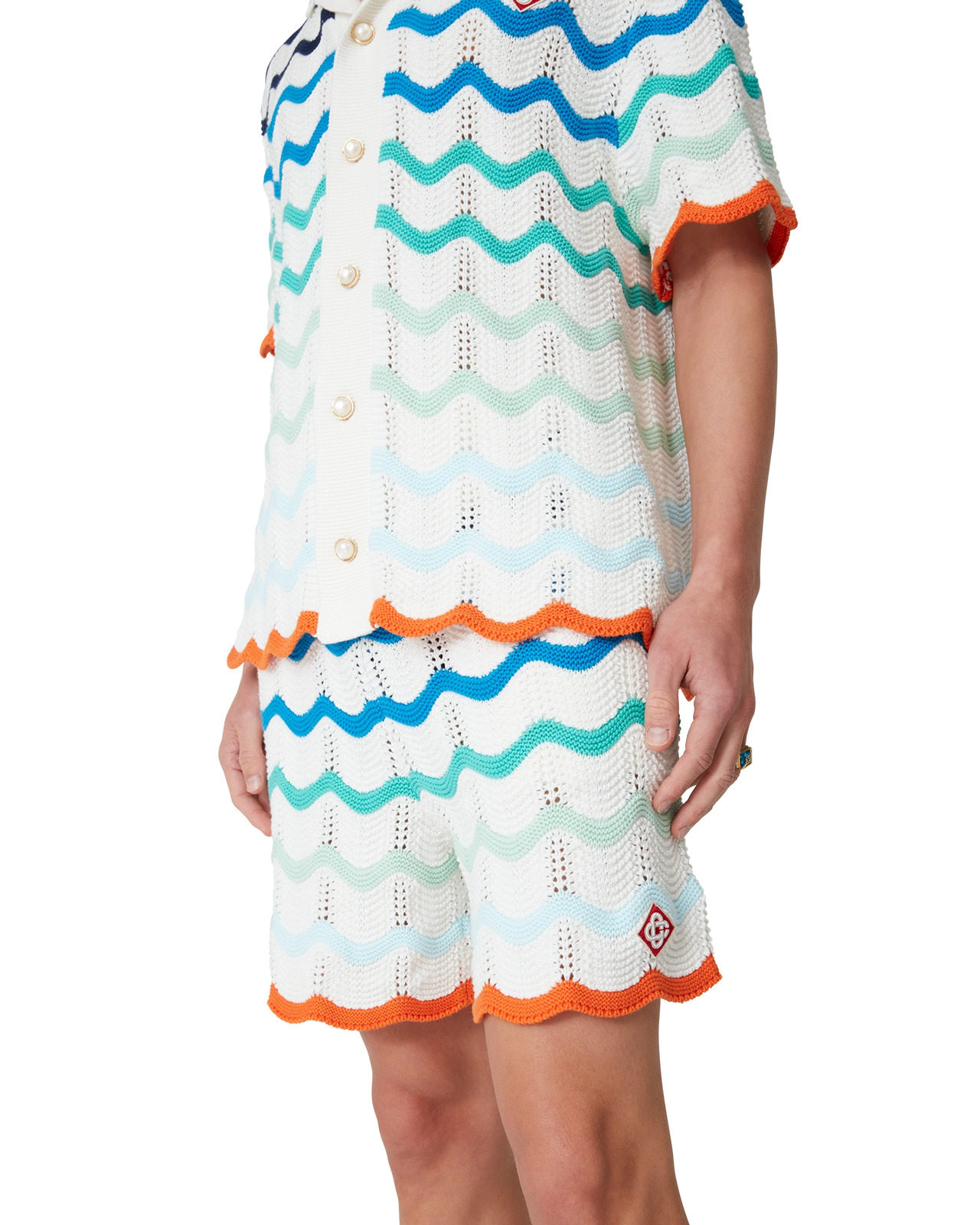 Gradient Wave Crochet Shorts | Casablanca Paris - 4