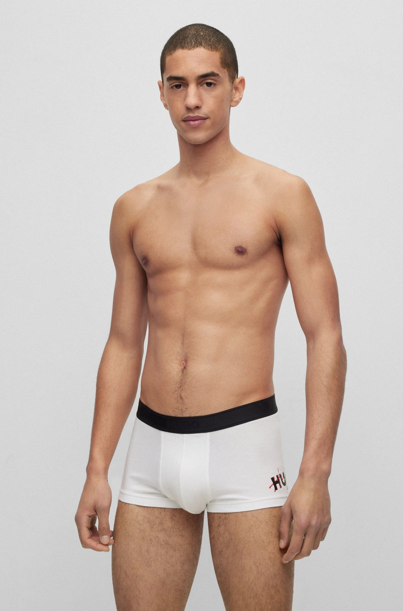 STRETCH-COTTON TRUNKS WITH DOUBLE LOGO WAISTBAND 2