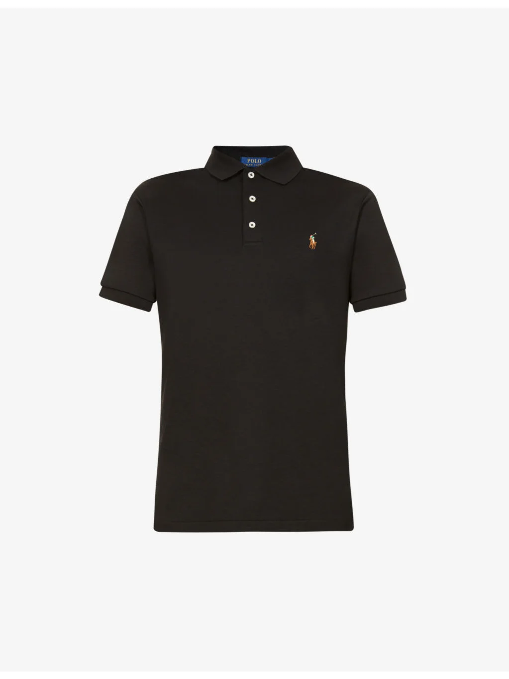 Short-sleeved logo-embroidered custom slim-fit cotton-jersey polo shirt - 1