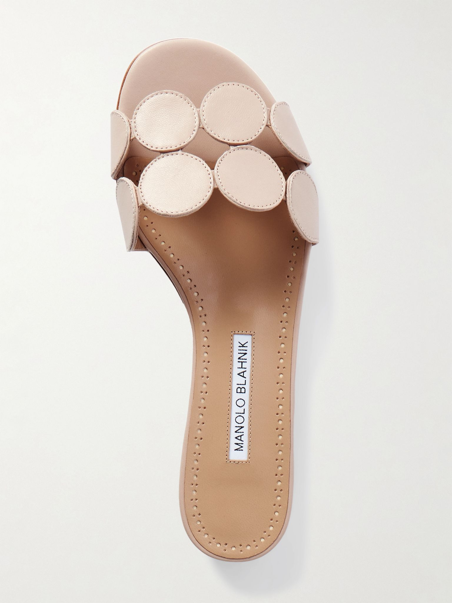 Haribalmu 10 cutout leather slides Beige - 5