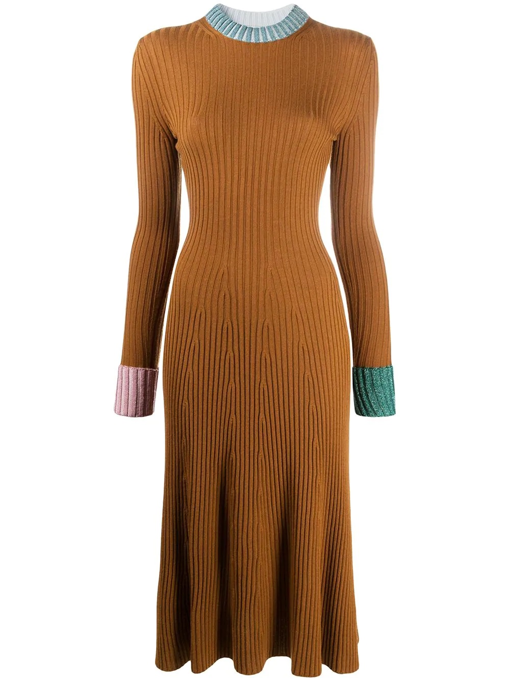 rib-knit jumper dress - 1