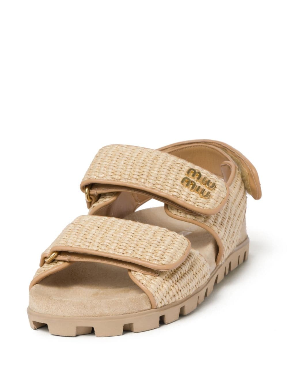 double-strap woven sandals - 4