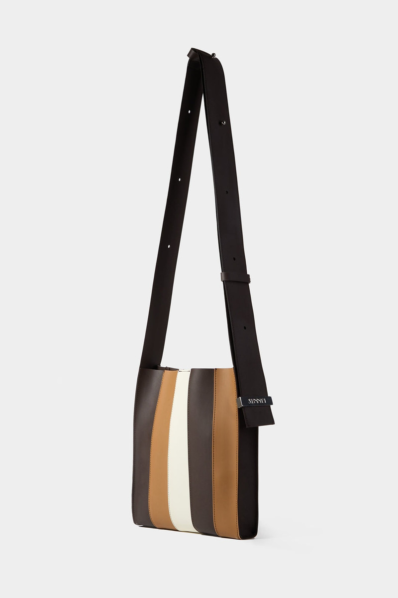 SUNNEI GOMMA7 BAG / brown earth & white outlook