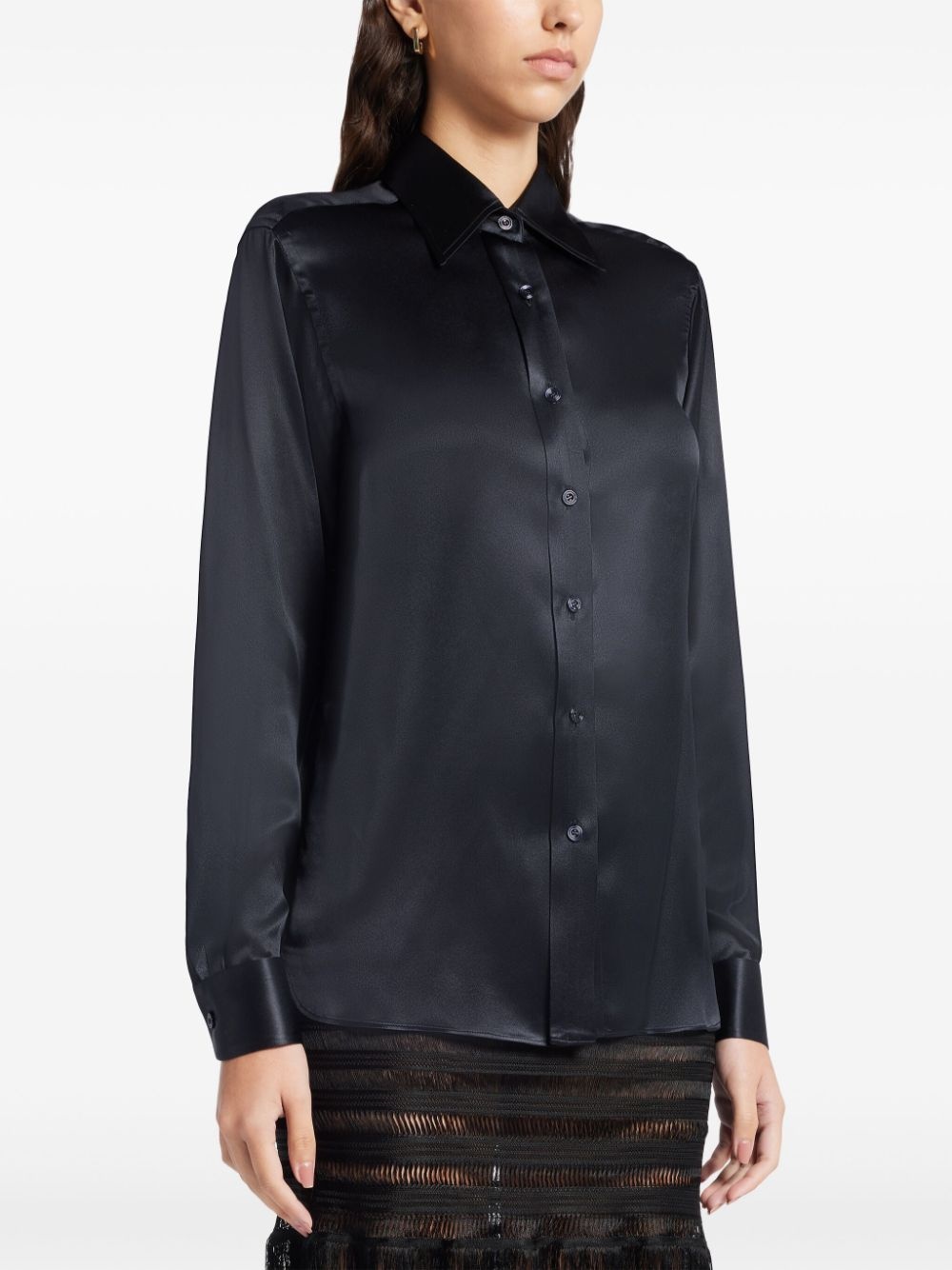 silk-charmeuse shirt - 3