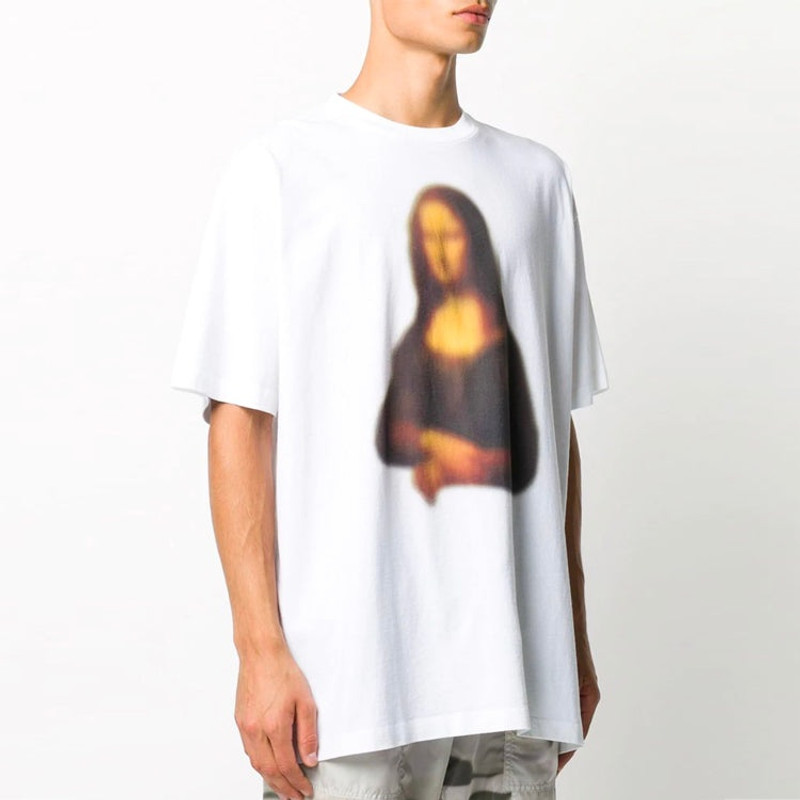 Off-White Off-White FW20 Mona Lisa Applique Tee Men's White OMAA038F20FAB0140101 outlook