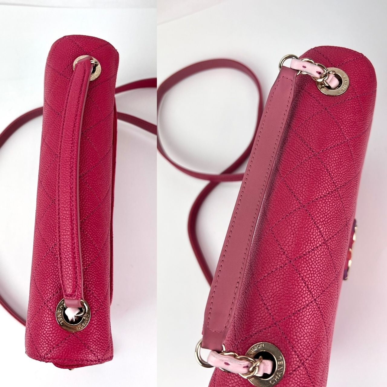 Chanel Paris-Cuba Medium Caviar Calfskin Thread Around Pink Flap Bag with top handle - 6
