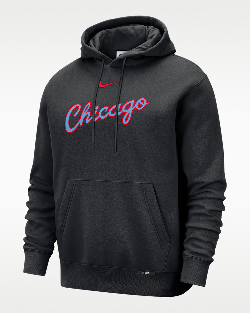 Chicago Bulls City Edition Men's Nike Basketball Club Pull-Over Hoodie 1