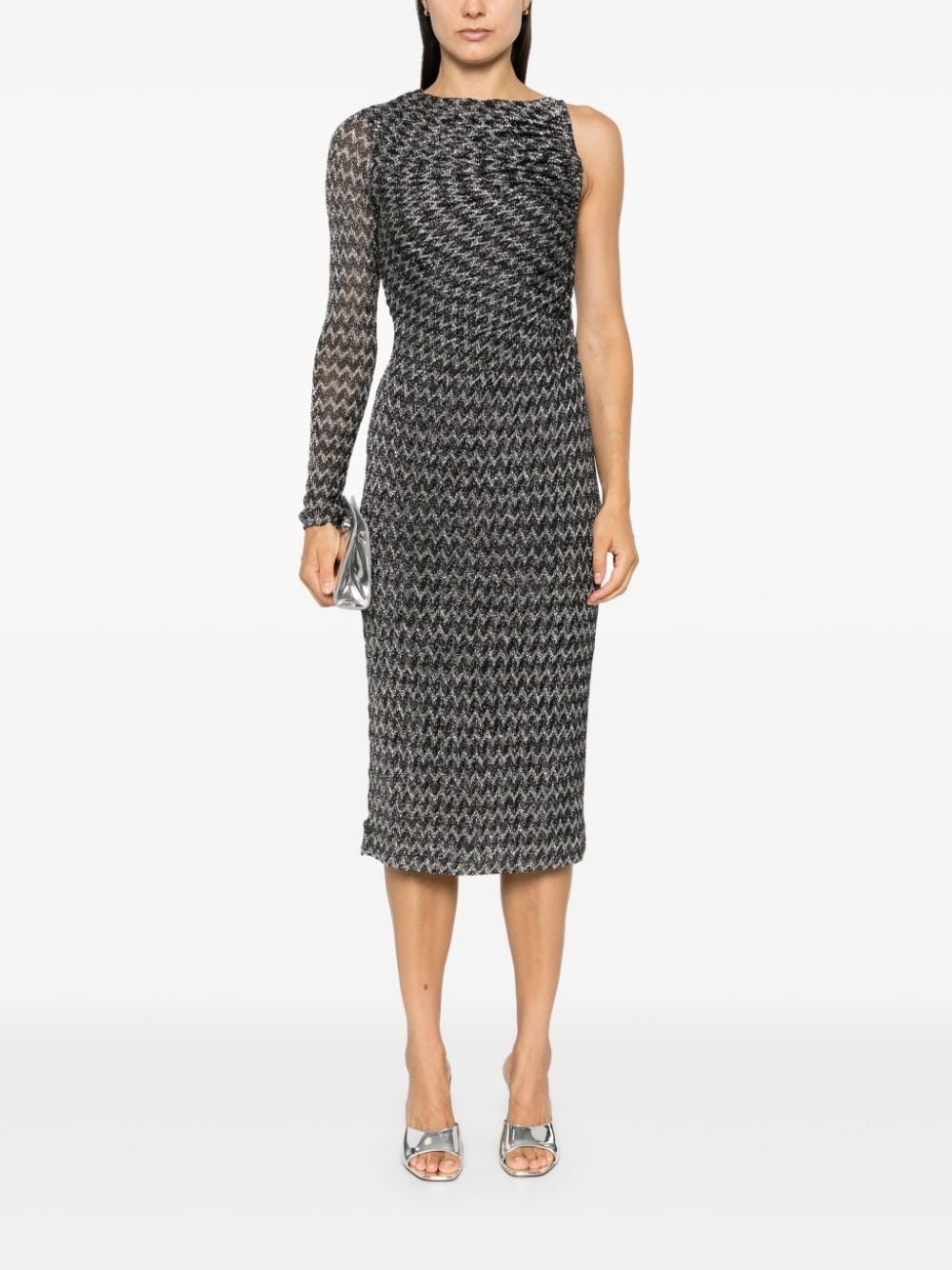 chevron-knit midi dress - 2