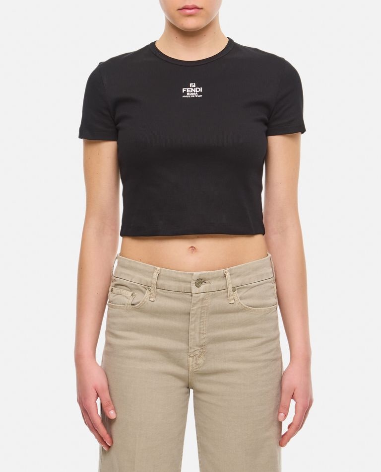 RIBBED CROPPED T-SHIRT - 1