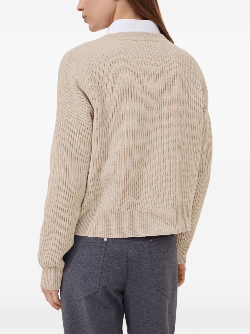 English ribbed-knit button-up cardigan - 4