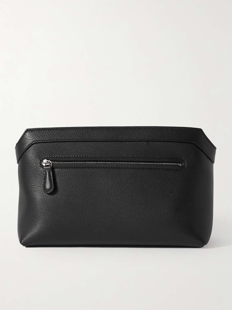 Terrasse textured-leather clutch Black - 1